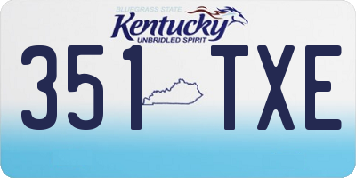 KY license plate 351TXE
