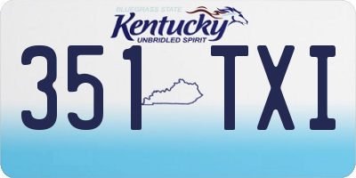 KY license plate 351TXI