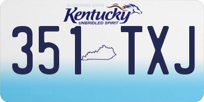 KY license plate 351TXJ