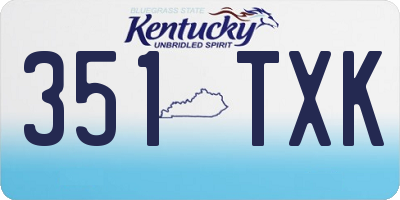 KY license plate 351TXK
