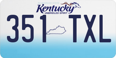 KY license plate 351TXL