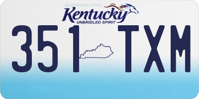KY license plate 351TXM
