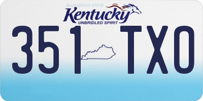 KY license plate 351TXO