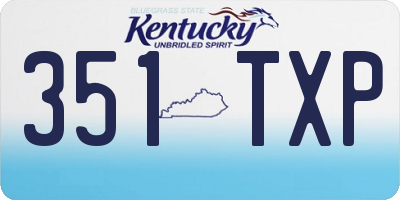 KY license plate 351TXP