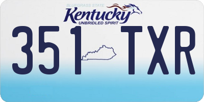 KY license plate 351TXR