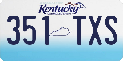 KY license plate 351TXS