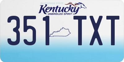 KY license plate 351TXT