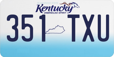 KY license plate 351TXU