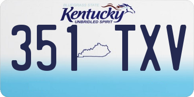 KY license plate 351TXV