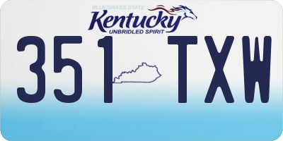 KY license plate 351TXW