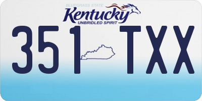 KY license plate 351TXX