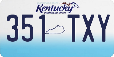 KY license plate 351TXY