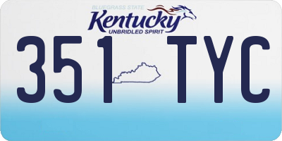 KY license plate 351TYC