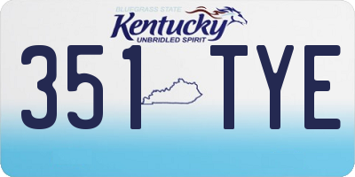 KY license plate 351TYE