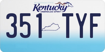 KY license plate 351TYF