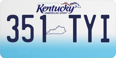 KY license plate 351TYI