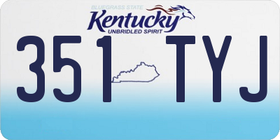 KY license plate 351TYJ