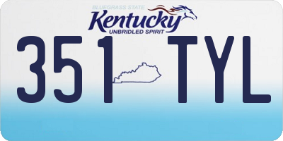 KY license plate 351TYL