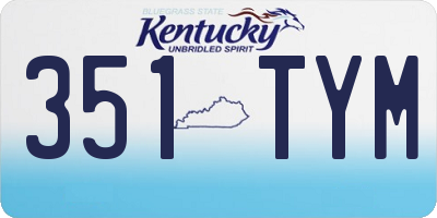 KY license plate 351TYM