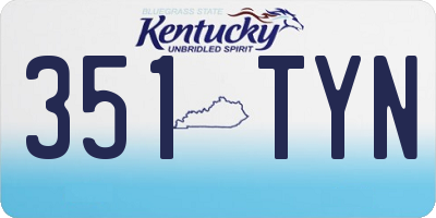 KY license plate 351TYN
