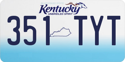 KY license plate 351TYT