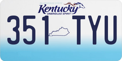 KY license plate 351TYU