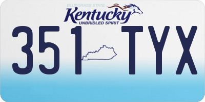 KY license plate 351TYX