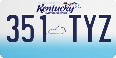KY license plate 351TYZ