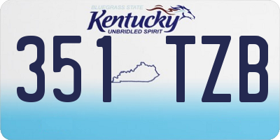 KY license plate 351TZB