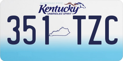 KY license plate 351TZC