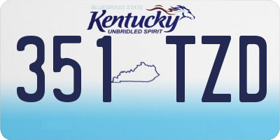 KY license plate 351TZD
