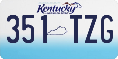 KY license plate 351TZG
