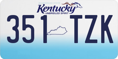 KY license plate 351TZK