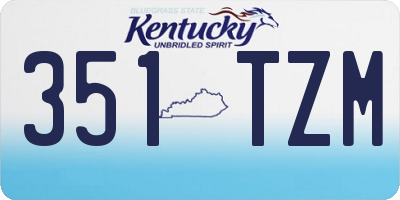 KY license plate 351TZM