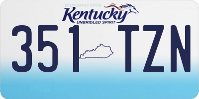 KY license plate 351TZN
