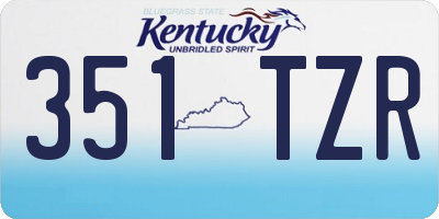 KY license plate 351TZR