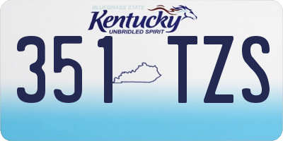 KY license plate 351TZS