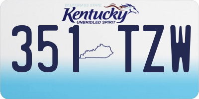 KY license plate 351TZW