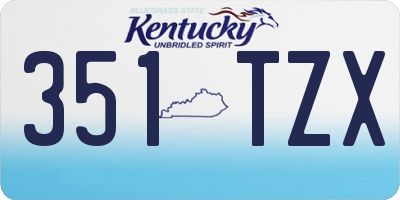 KY license plate 351TZX