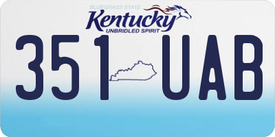 KY license plate 351UAB