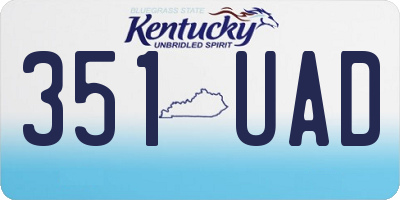 KY license plate 351UAD
