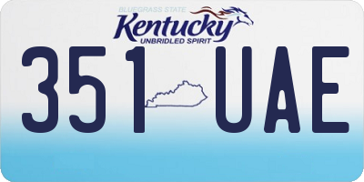 KY license plate 351UAE