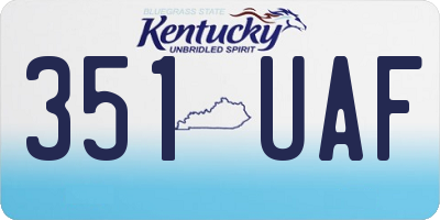 KY license plate 351UAF