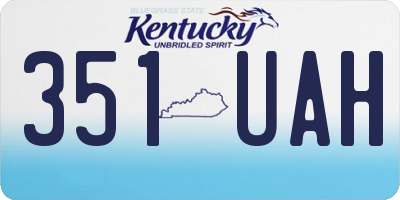 KY license plate 351UAH