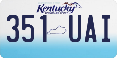 KY license plate 351UAI