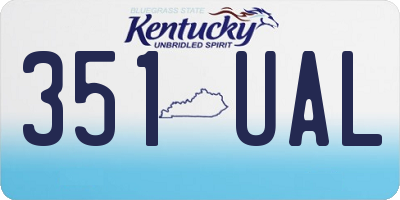 KY license plate 351UAL