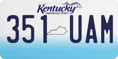KY license plate 351UAM