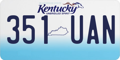 KY license plate 351UAN
