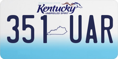 KY license plate 351UAR