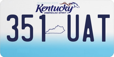KY license plate 351UAT